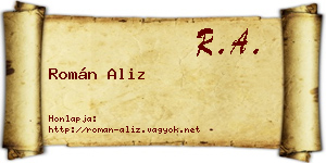 Román Aliz névjegykártya