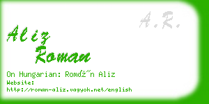 aliz roman business card